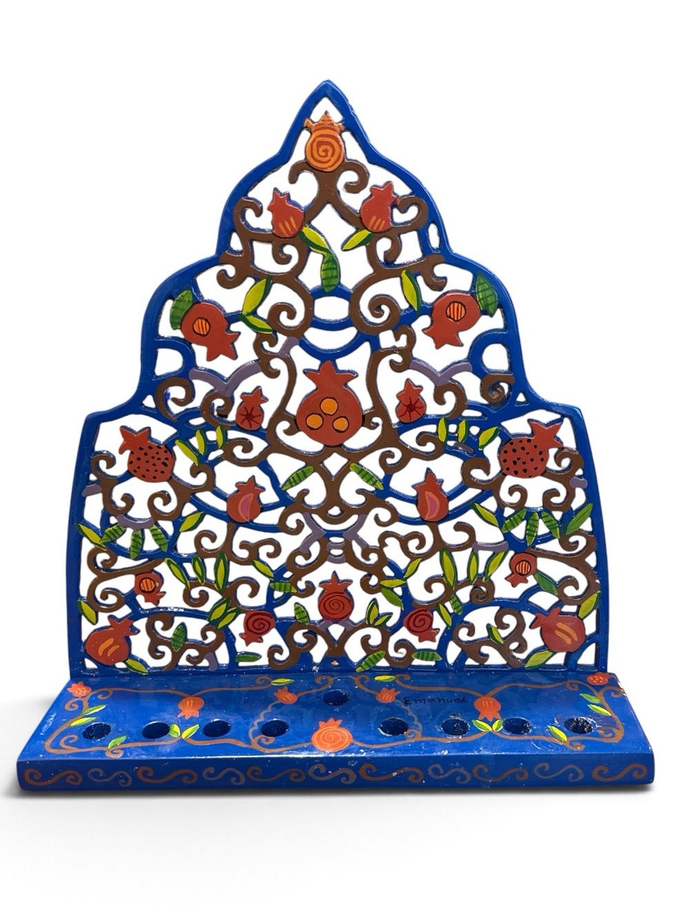 Yair Emanuel Pomegranate Hanukkah Menorah